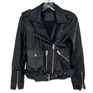 All Saints Balfern Black Leather Biker Jacket